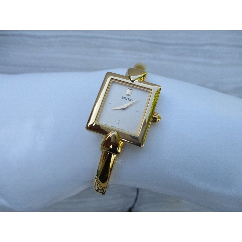 Seiko Women Gold Tone Stainless Steel Bangle Watch SWX236 - New in Box